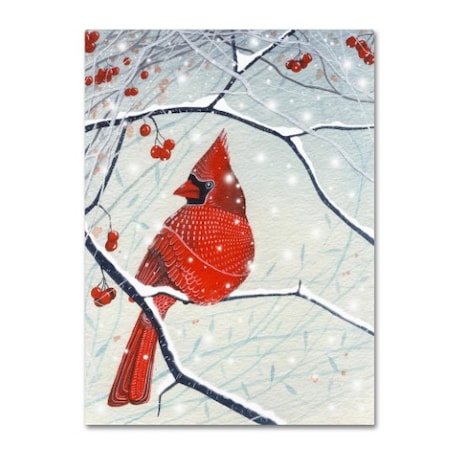 Michelle Campbell 'Red Cardinal Xmas Card' Canvas Art,18x24